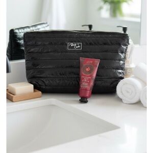 Nwt large makeup bag and bath body hand cream champagne apple honey